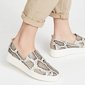 Vince Saxon slip on sneaker in Taupe snake skin print